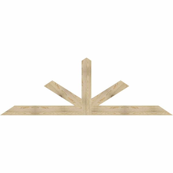 Ekena Millwork Saratoga Rough Sawn Timber Gable Bracket, Douglas Fir, 108"W x 36"H x 2"D x 6"F, 8/12 Pitch GBW108X36X0206SAR00RDF - main